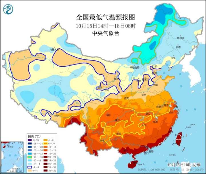 中东部气温震荡下滑